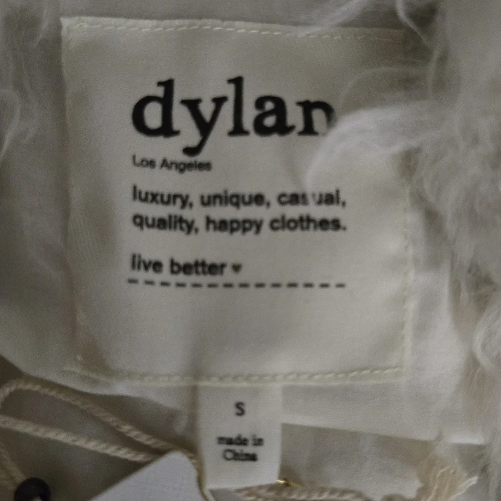 Dylan Los Angeles Faux Fur Shaggy Coat | Cream White | Size Small | NWT - Picture 8 of 10